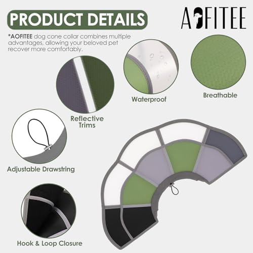 AOFITEE Dog Cone Collar, Soft Cone for Dogs to Stop Licking