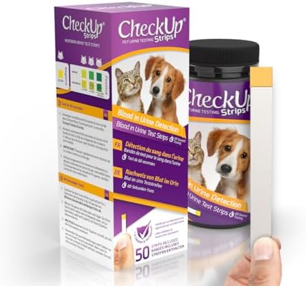 KIT4CAT CheckUp Blood in Urine Test Strips for Cats & Dogs | At-Home Hematuria Detection, Urinary Health Monitoring – 50 Reagent Strips