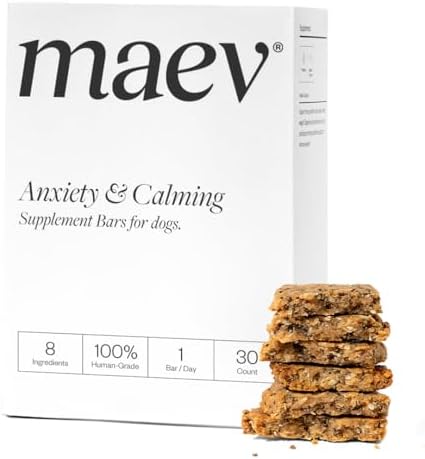 Maev Anxiety & Calming Supplement Bars for Dogs, with L-Theanine, 30 Count