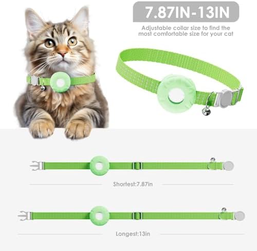 GPS Tracker for Cats (iOS Only),MINI Cat Tracker,Real-Time Location Pet Tracker,No Monthly Fee GPS Tracker, Compatible with Apple Find My,Territory & Location History,Up to 5-Day Battery Life (Green)