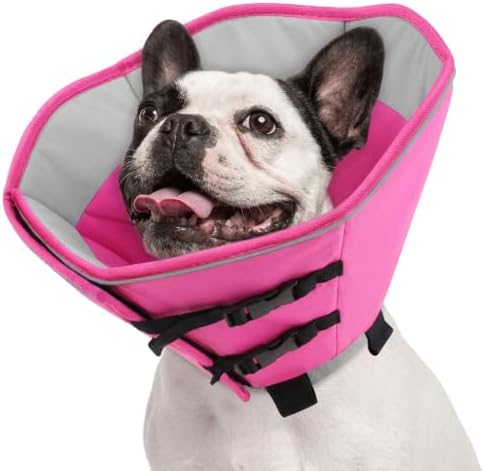 KOESON Medium Dog Cone, Surgery Recovery Dog Soft Cones, Pink M