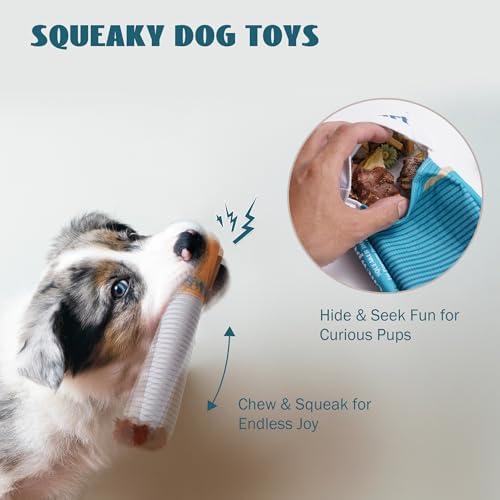 Nocciola Funny Dog Toys for Small Meidum Dogs, Squeaky Entertainment Stuffed Toys for Boredom, Anxiety Relief, Mentally Stimulating, Plush Dog Toys to Keep Busy and Occupied