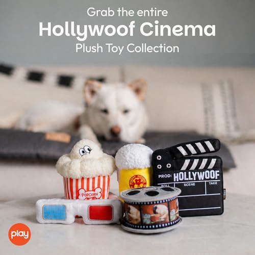 P.L.A.Y. Cute Plush Dog Toys - Hollywoof Cinema, Movie Themed Durable Squeaker Chew Toy, Great for Puppies & Small, Medium, Large Dog Breeds - Machine Washable, Recycled Materials (Hoppy Hound Brew)