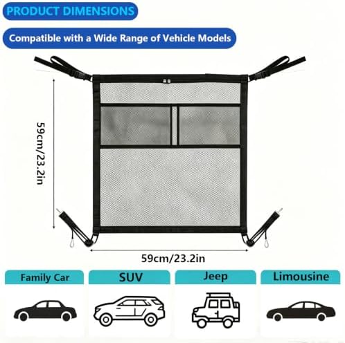 Dog Car Barrier for SUV Truck, Pet Divider Net with Mesh