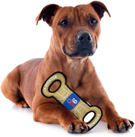 Pets First NBA Philadelphia 76ERS Field Toy. - Tough Nylon Pet Toy with Double Trim Stitching & Inner Squeaker, One Size, 76R-3030