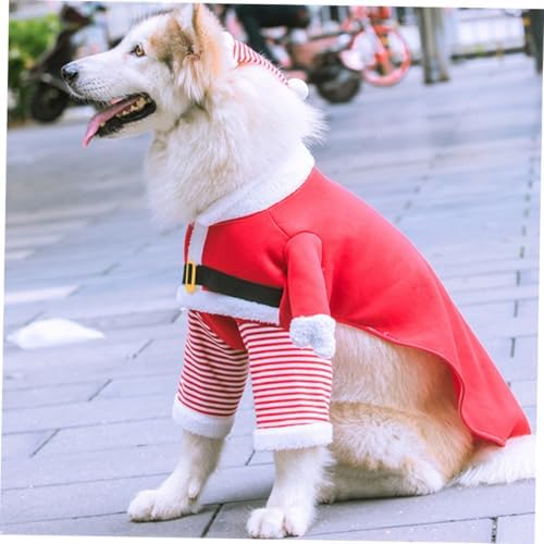 Dog Xmas Costume PET Garment Funny Eye-catching Dacron XL Set