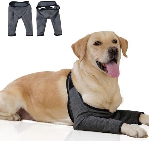 Dog Recovery Sleeves for Front Legs, Cone Collar Alternative, Waterproof & Washable, ACL/CCL Surgery Recovery, Abrasion Resistant, Prevents Licking & Scratching（Heather Gray,XXL）