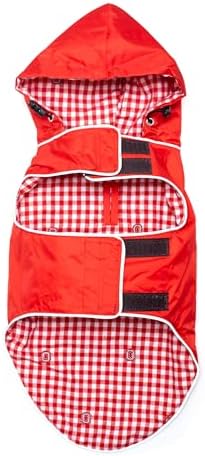 THE WORTHY DOG Ohio State Licensed Slicker Raincoat with Harness Hole, Red