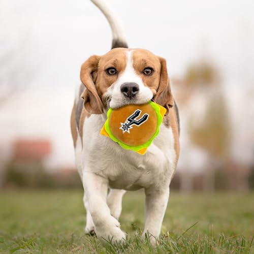 Pets First NBA San Antonio Spurs Cheese Burger Plush Dog & CAT Squeak Toy - Cutest Stadium HAMBERGER Snack Plush Toy for Dogs & Cats with Inner Squeaker & Beautiful Basketball Team Name/Logo