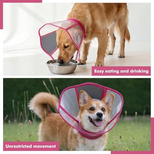 Dog Cone Collar,Clear Recovery Collar to Stop Licking After Surgery
