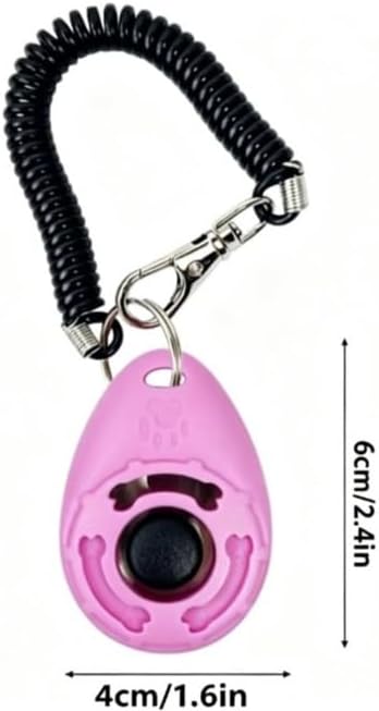 2Pcs Pink Dog Clicker for Training Easy to Use with Button Dog Training Accessories Strong and Long-Lasting, Training and Behavior Aids