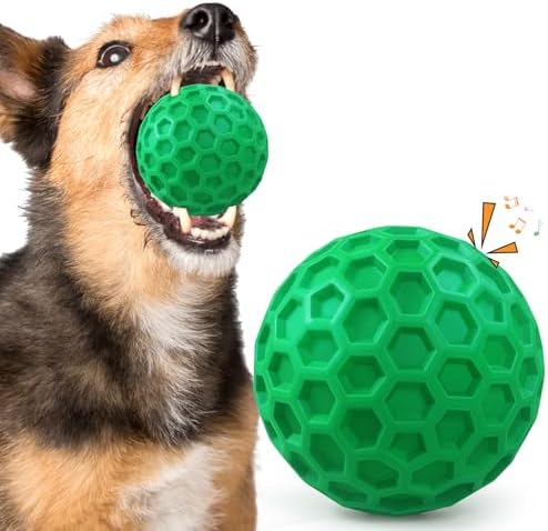 Tough Dog Chew Toys for Aggressive Chewers, Indestructible Dog Balls for Aggressive Chewers, Squeaky Balls for Dogs, Squeaky Toys for Large Dogs, Funny Heavy Duty Ball