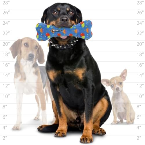 MIGHTY Tuffy 2 Pack Bone Dog Toy: Ultra Durable Plush Toy with Multiple Layers & Reinforced Seams, Washable and Floats, Vinyl Bone & Fleece