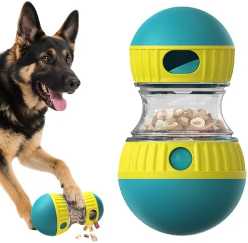 BSISUERM Dog Treat Dispensing Puzzle Toy Adjustable Food Dispenser Slow Feeder Pet Interactive Chase Toy Dog Enrichment Ball for Medium Large Dogs to Keep Them Busy, Extra Large
