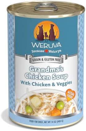 Weruva Classic Dog Food, Grandma's Chicken Soup with Chicken Breast & Veggies, 14oz Can (Pack of 12)