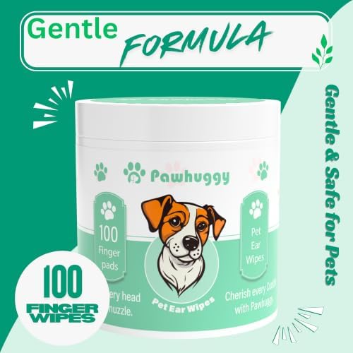 Dog Ear Cleaner - 100 Dog Ear Wipes for Dogs, Cats & Puppies