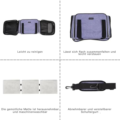 BAGLHER Cat Carrier Bag,Airline Approved Pet Carrier Soft Side Pet Travel 5 Sides Open Doors 3 Sides Expandable Foldable Dog Carrier with Fleece Pad