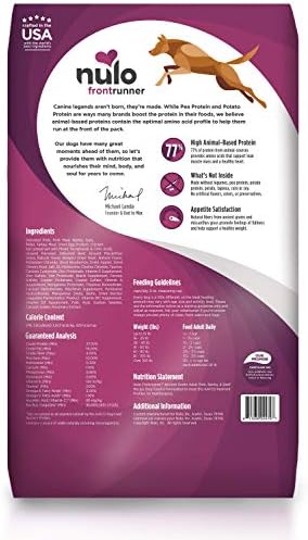 Nulo Frontrunner Dry Dog Food for Adult Dogs - Grain Inclusive Recipe with Pork, Barley, & Beef - All Natural Pet Foods with High Taurine Levels - Animal Protein for Lean Strong Muscles