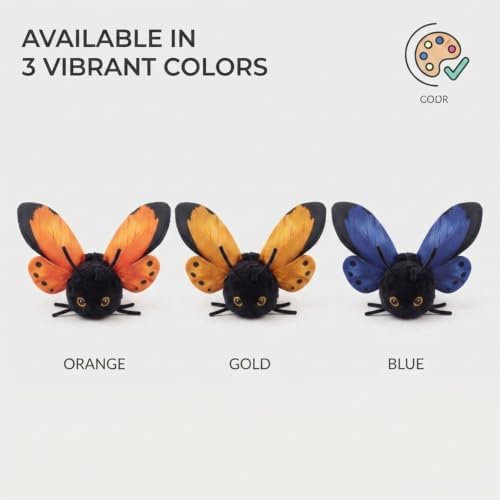 Smart Sensing Automatic Flapping Butterfly Cat Toy, Interactive Electric Pet Play Toy, Realistic Wing Motion Encourages Stalking, Rechargeable Self Play Stimulating Motion Activate，Blue