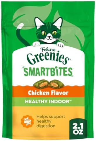 Greenies Feline Smartbites Healthy Indoor Cat Treats, Chicken, 2.1 oz