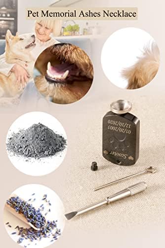 Fanery Sue Pet Ashes Necklace for Dog Cat, Custom Photo & Text