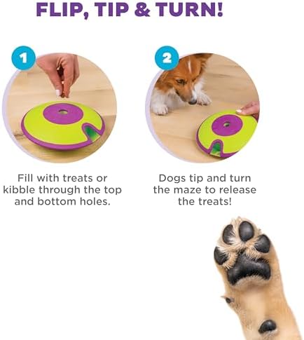 Outward Hound Nina Ottosson Dog Treat Maze Dog Toy, Tap & Flip, 7.5"