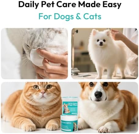 Dog Tear Stain Wipes & Ear Cleaning FingerWipes Kit