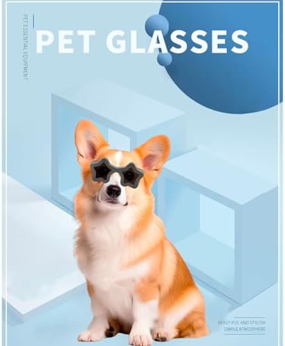 Star Pattern Dog Glasses Strong Polycarbonate Frame Flexible Belt Simple UV400 Protect for Bright Periods Thin Pet Glasses