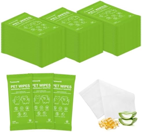 50 PCS Dog Wipes Dog Grooming Wipes Individually Wrapped Pet Wet Wipes