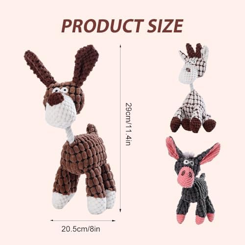 2026 New Dog Toys, Indestructible Plush Dog Toy for Aggressive Chewers, Interactive Squeaky Soft Puppy Chew Toy, Durable Teething Toys for Small Medium Large Dogs (Black)
