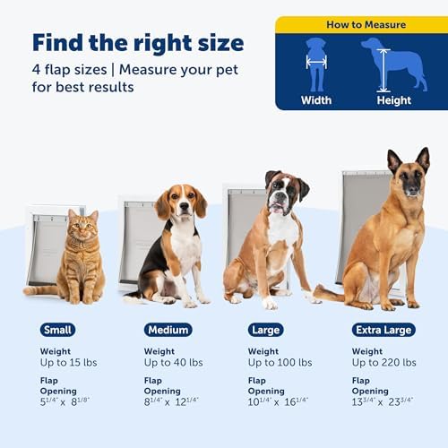 PetSafe Freedom Aluminum Dog and Cat Door with Durable White Frame and Tinted Vinyl Flap, Indoor and Outdoor, Easy to Install, Large and X-Large