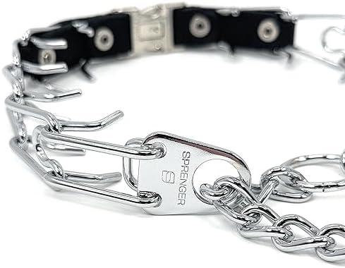 Herm Sprenger 2.25mm Prong Collar for Dogs Training – Quick Release Buckle & Swivel Ring for Easy Use – Made of Durable Chrome Plated Stainless Steel in Germany– (14-19" Neck)
