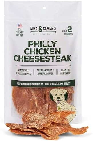 Mika & Sammy's Gourmet Jerky Dog Treats Made in the USA. (Chicken Cheese 5 0z)