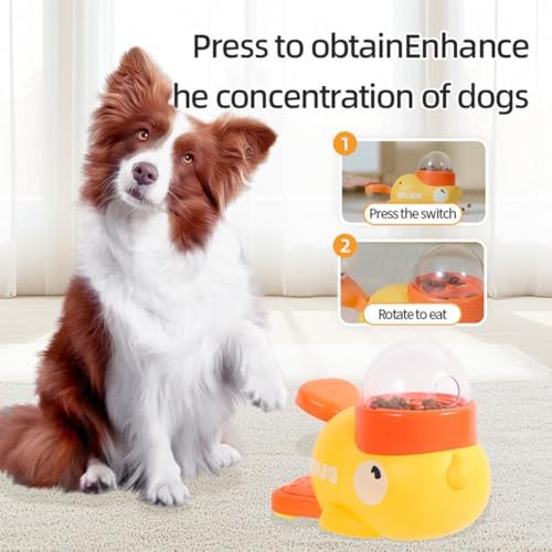 Duck Cat Treat Dispenser, Duck Puzzle Feeder for Cats, 2-in-1 Puzzle Toy That Challenges & Rewards, Keeps Indoor Cats Busy—Less Boredom, Slow Feeder for Pet Eating & Iq Training (Yellow-1Pcs)
