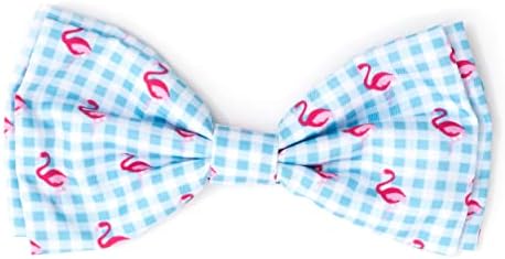 THE WORTHY DOG Everyday Patterned Pet Bow Ties for Dogs & Cats, Flamingo