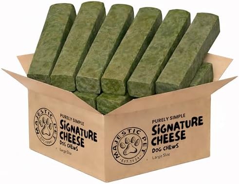 Majestic Pet Himalayan All-Natural Cheese Dog Chews - Long Lasting Dental Chew for Dogs - Healthy Pet Treats with Beneficial Ingredients (Digestive & Immune Support, Large, 20 Pack)