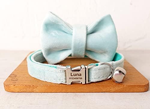 Cat Collar Personalized with Name Phone Number Engraved,Customized with Bell for Small Dogs Puppy Kitten