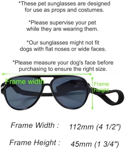 G010 Dog Pet Costume Prop Aviator Sunglasses Medium Breeds 20-40 lbs (Tortoise Brown)