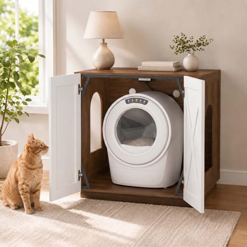 unipaws Cat Litter Box Enclosure for Self-Cleaning & Automatic Litter Boxes