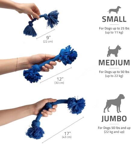 Playology Tug Rope Dog Toys for Medium Dogs - Medium, Hot Dog Scent
