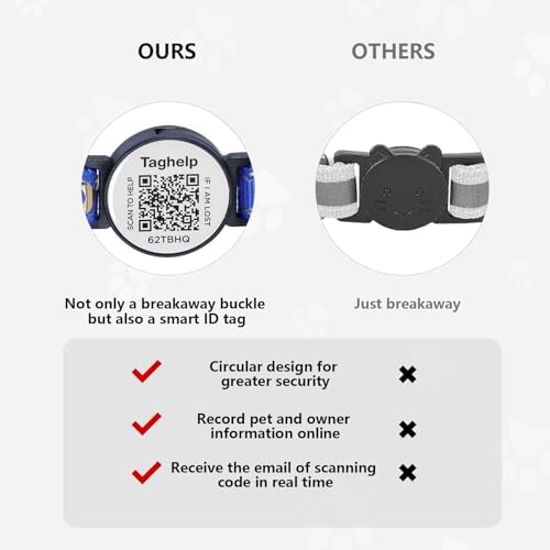 Stars and Moon AirTag Cat Collar with AirTag Holder,Air Tag Cat Collar for Apple. Solid & Safe, Pet Collar, Breakaway Cat Collar, Scan QR for Instant Location Alerts.NO APP(Black)