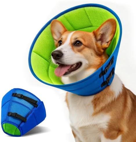 Soft Dog Cone Collar After Surgery, Adjustable Recovery Cone to Stop Licking, Breathable Mesh Elizabethan Collar for Small Medium Large Dogs (M(Neck Girth:11.8"-13.8"))
