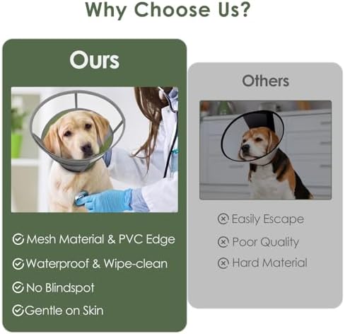 AOFITEE Dog Cones for Medium Dogs, Soft Dog Cone Collar After Surgery