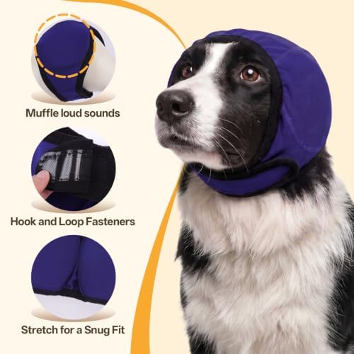 Allroaring Dog Calming Hoodie Noise Shield Anxiety Relief for Dogs,Blue S
