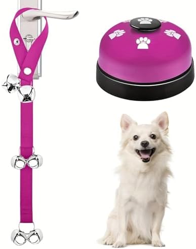 Dog Cats Training Doorbell with Sturdy Nylons Rope and ABS Bells Pet Doorbell Rope for Toilet Alerts and Commands Durability Pet Training
