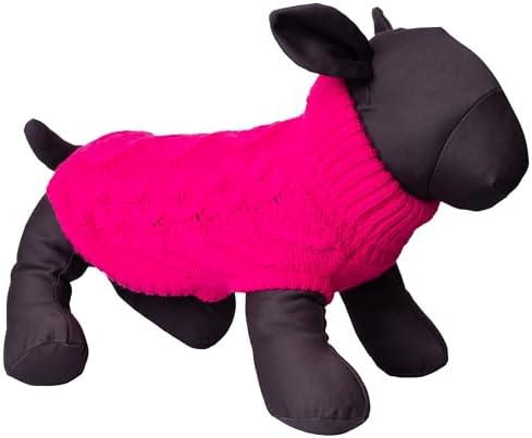 THE WORTHY DOG Sleeveless Pullover Pet Sweater,for Medium Dogs, Pink