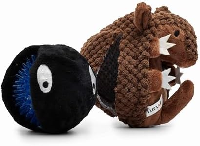 Flourish Pets 3 in 1 Multi-Layer Chew Toy for Active Dogs | Non-Toxic BPA Free Double Stitched Soft Fabric Exterior Dog Toys | Long-Lasting Dog Plush Toys – Large Armadillo 7"