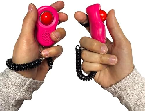 TRAVEL CAT Clicker Training Kit - 3 Pack Cat and Puppy Training Clicker with Button and Wrist Strap for Cats Behavior, Rewards Training - Red, Blue and Black Pet Training Clicker with Loud Click Sound