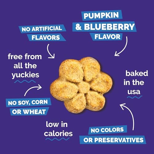 Fruitables Baked Dog Treats, Low Calorie Treats, Pumpkin & Blueberry, 7oz
