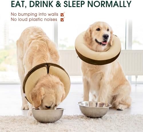 Kuoser Inflatable Dog Cone Collar, Dogs Donut Collar to Stop Licking, XL